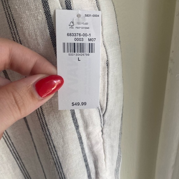 NWT Old Navy Extra High Waisted Linen Blend Taylor Wide-Leg Trouser Pants Size L - Picture 6 of 11